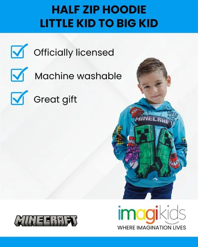 Miniatura 6 de Minecraft Sudadera con capucha de forro polar para niños pequeños a niños grandes (4-18-20)
