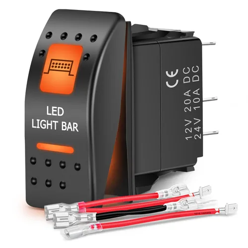 Miniatura 22 de Nilight - Interruptor basculante de luces de respaldo para UTV, encendido/apagado, interruptor de barra de luz LED de 5 pines SPST