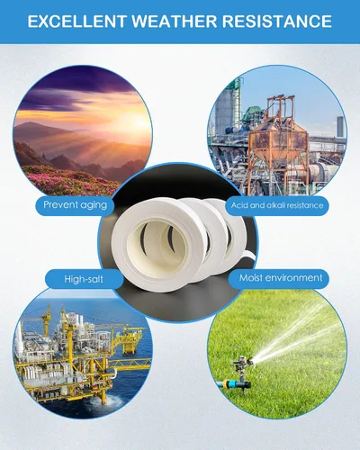 Miniatura 6 de Wapodeai 3 cintas eléctricas, cinta eléctrica blanca profesional, ignífuga para interiores y exteriores, resistente a altas temperaturas, 0.62 Blanco