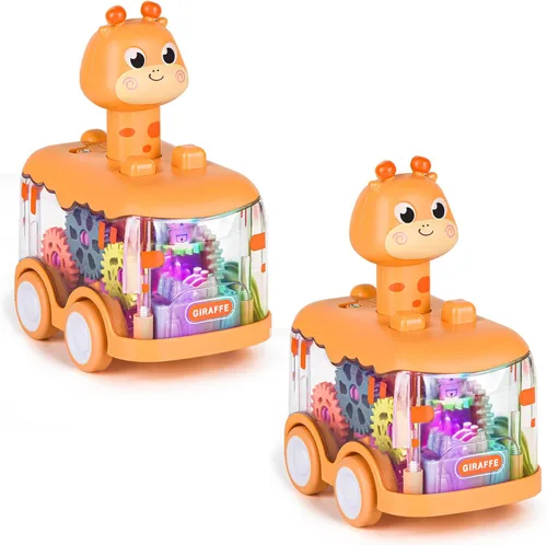 ShinySong Coches de juguete para bebés, auto de prensa y marcha para niños pequeños, juguetes iluminados, regalos de cumpleaños para niños y niñas,