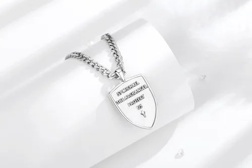 Miniatura 200 de CELESTIA Medallas de plata de ley 925 San Miguel/San Cristóbal/San Benito/San Gabriel/Virgen María/Jesús/Caravaca/Metatrón/Sello de los Siete