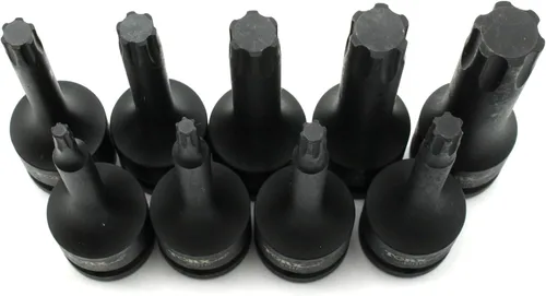 Miniatura 2 de TEMO 9 pc Torx Plus IP 3 pulgadas largo 6 puntos negro Impact Bit Socket Set 1/2 pulgadas Square Drive Auto reparación herramienta