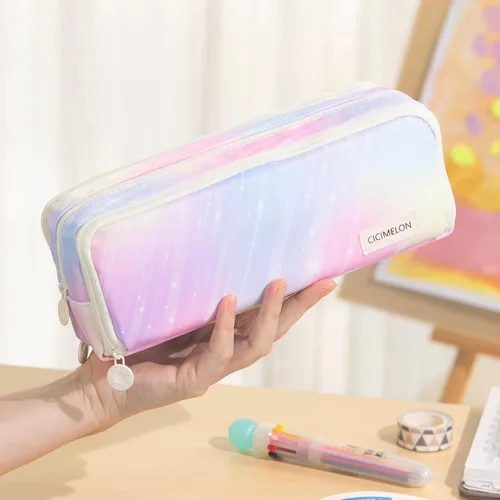 Miniatura 2 de CICIMELON - Estuche de gran capacidad para lápices con 3 compartimentos, bolsa de mano para bolígrafos para la escuela, adolescentes, niña, niño