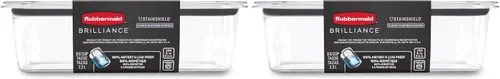 Miniatura 12 de Rubbermaid Brilliance - Recipientes para almacenar alimentos sin BPA con tapas herméticas, ideales para almuerzo, preparación de comidas y sobras
