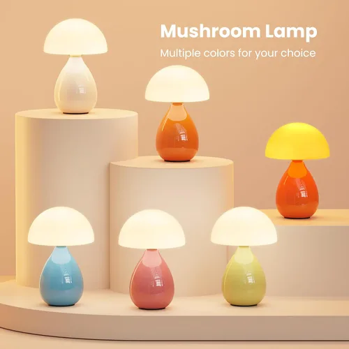 Miniatura 2 de Lámpara de mesa con forma de hongo, mini lámpara moderna para mesita de noche, luz de escritorio, bonita luz pequeña regulable para dormitorio, sala