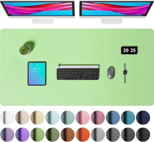 Miniatura 279 de Aothia - Protector de escritorio de cuero sintético, base para mouse, superficie antideslizante e impermeable para escribir y para laptop