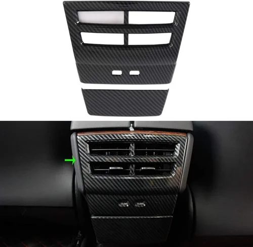 Miniatura 7 de OBL Funda para Consola Central y Salpicadero para Tesla Model X Model S 2014-2020, Accesorios para Interior de Coche ABS, Imitación de Fibra
