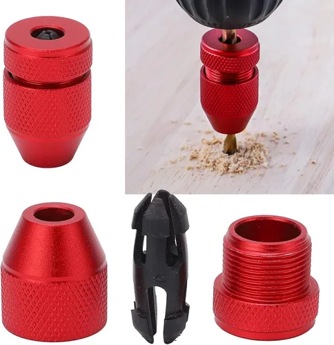 Miniatura 9 de Collar de tope de taladro ajustable, tope de profundidad de broca de madera de aleación de aluminio, rango de tamaño aplicable 5/64"-3/16