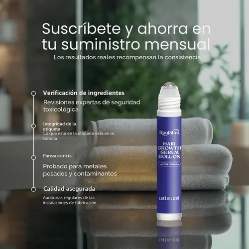 Miniatura 8 de Sérum Roll On para el crecimiento del cabello con romero, cafeína y biotina, ayuda a apoyar el cabello de aspecto más completo, limpia el suero