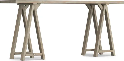 Miniatura 22 de Simpli Home - Sawhorse - Mesa de centro, color castaño oscuro., Pino, Distressed Grey