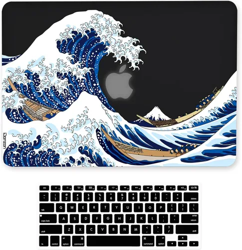 Miniatura 9 de Funda para MacBook Air de 13 pulgadas (modelo: A1466 y A1369, versión 2010-2017), efecto 3D, cubierta dura transparente negra mate y cubierta