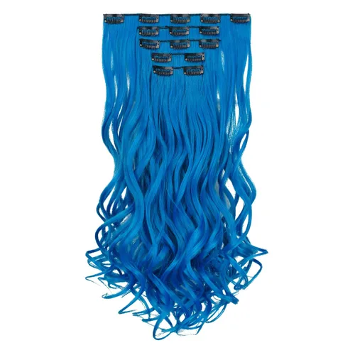 Miniatura 12 de Extensiones de cabello negro lacio, 2 juegos de extensiones de cabello con clip para mujeres, Halloween, 5 piezas de 22 pulgadas, piezas de cabello