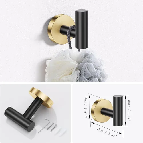 Miniatura 5 de Lairuier Juego de accesorios de baño, juego de 4 piezas de soporte para toallas que incluye soporte para papel higiénico, anillo para toallas y 2