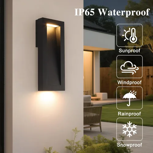 Miniatura 3 de Yisuro Moderna lámpara de pared para exteriores con LED, accesorios de iluminación exterior integrados de 3000 K, luces de montaje en pared exterior