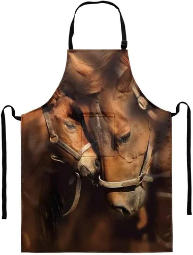 Miniatura 11 de Dellukee Delantal ajustable de cocina con bolsillo para mujeres y hombres, delantales impermeables