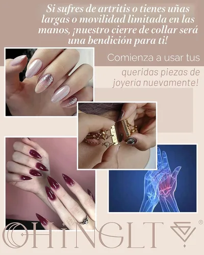 Miniatura 5 de OHINGLT Separador de cierres de capas para collar de la suerte, apilable, chapado en oro de 14 quilates y plata, múltiples cierres de collar