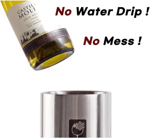 Miniatura 5 de Cubo enfriador de vino con piedra de hielo inoxidable, cubo de champán para botella individual de 25.4 fl oz de frío hasta 5 horas, cubo enfriador