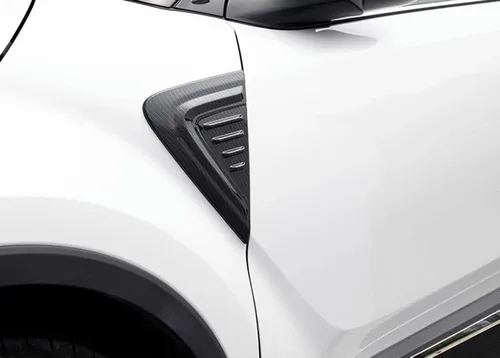 Miniatura 6 de Isolay Accesorios de coche ABS con patrón de fibra de carbono para guardabarros laterales delanteros, rejillas de ventilación, cubierta de salida