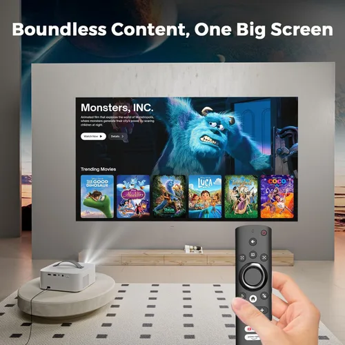 Miniatura 3 de [Sistema AI Movin 2.0/1200 ANSI/enfoque automático] Proyector 4K con WiFi 6 y Bluetooth, 30 W DoIby Audio Netflix-Licencia de Netflix-proyector