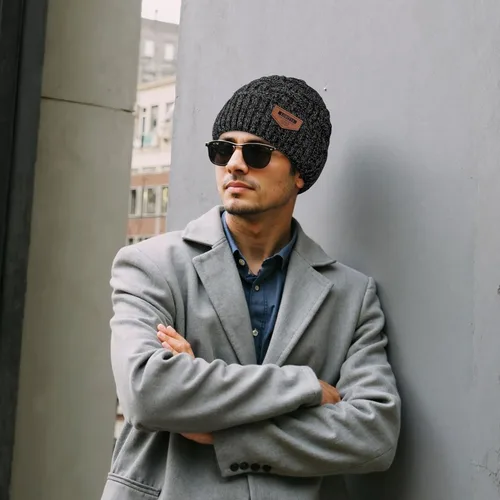 Miniatura 13 de Loritta Gorro de invierno cálido de punto grueso y holgado para hombre