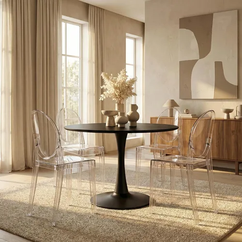 Miniatura 4 de Marion - Silla de comedor de acrílico transparente, juego de 2