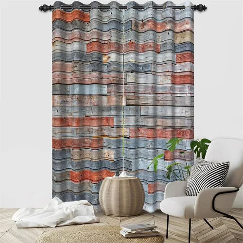 Miniatura 81 de Cortinas rústicas para ventana de puerta de granero, puerta de madera gris, puerta de garaje, tratamiento de ventana para sala de estar, dormitorio