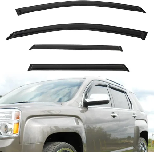 4 piezas de viseras de ventana con protector de lluvia y tintado ahumado compatible con 2010-2017 Terrain, deflector de ventilación adhesivo,