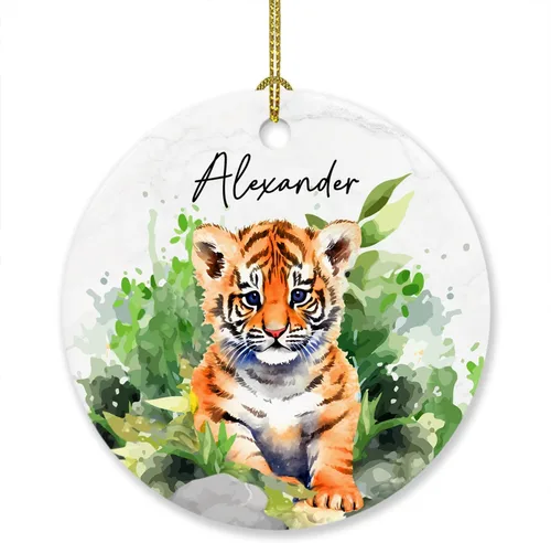 Miniatura 18 de Adorno de elefante de Navidad 2025, lindo adorno de elefante personalizado para árbol de Navidad, adornos de elefantes florales para bebés, regalos