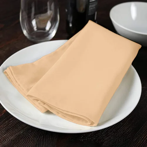Miniatura 2 de Avalon Kitchen Servilletas de tela beige a granel (paquete de 24) – Servilletas de lino 100% poliéster, lavables y reutilizables, duraderas