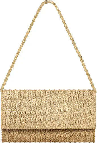 Kseymeir Bolso de mano de paja para el hombro, bolso cruzado tipo sobre, bolso de rafia para verano, playa, viajes, moda 2026 | Straw, Summer,