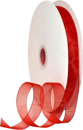 Morex Ribbon 91803/100-609 Cinta de nailon Organdy, 5/8 pulgadas por 100 yardas, color rojo