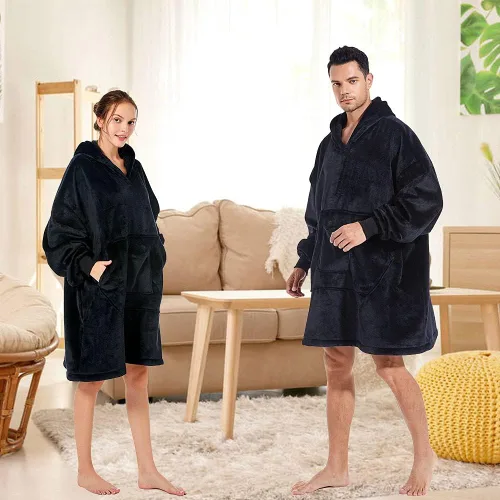 Miniatura 7 de REDESS Blanket Hoodie Sweatshirt, Wearable Blanket Oversized Sherpa with Sleeves and Giant Pocket, Cozy Hoodie for Adult Kids