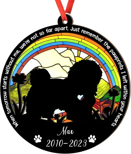 Miniatura 33 de Adorno personalizado para atrapasoles de sabueso afgano, adorno de Navidad de sabueso afgano, regalo para perro amante, sabueso afgano conmemorativo