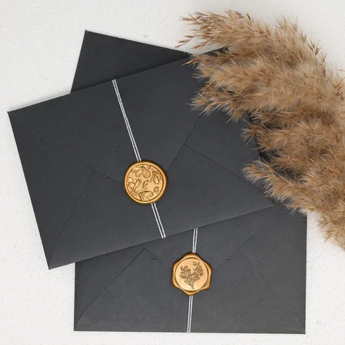 Miniatura 2 de UNIQOOO Adhesivos de sello de cera – (3 diseños en 1 unidad) para invitación de boda, 60 calcomanías autoadhesivas, perfectas para invitación