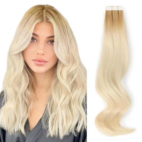 Miniatura 42 de ABH AMAZINGBEAUTY HAIR Extensiones de cinta de cabello humano Remy real, Remi, extensiones de cabello negro con pegamento en trama de piel