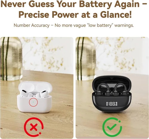 Miniatura 5 de Auriculares inalámbricos 2026, Bluetooth 6.0, diseño de clip de oreja abierta para un uso cómodo y seguro, duración de la batería de 50 horas