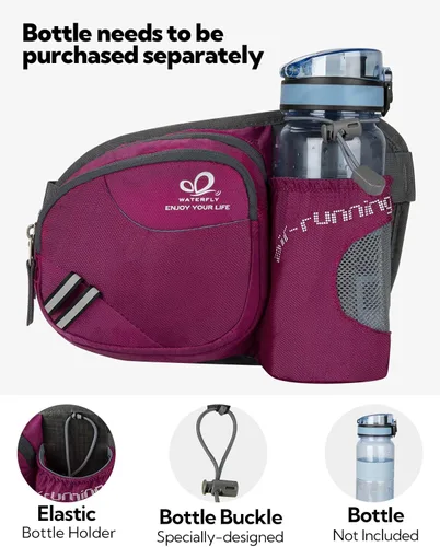Miniatura 3 de Waterfly - Cangurera de senderismo con soporte para botella de agua para hombres y mujeres, para correr y pasear al perro, para iPhone 8 Plus, Rosa