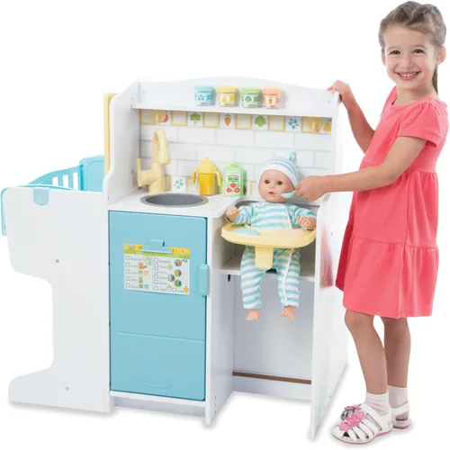 Miniatura 8 de Melissa & Doug Centro de actividades de cuidado de bebé Mine to Love para muñecas - Cocina, Guardería, Baño-Cambio