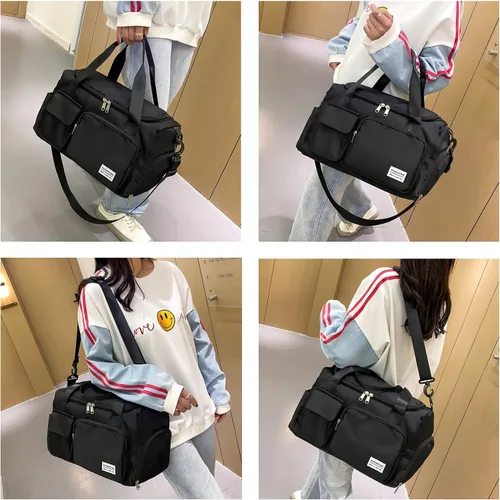 Miniatura 140 de Pequeña bolsa de gimnasio para mujer, bolsa de viaje con compartimento para zapatos