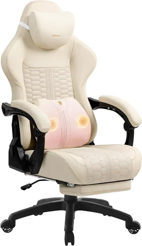 Miniatura 16 de Dowinx Silla de Juego Grande y Alta, Sillas de Videojuego con Reposapiés, Sillas de Juego de PC para Adultos - Silla Gamer Ergonómica Reclinable