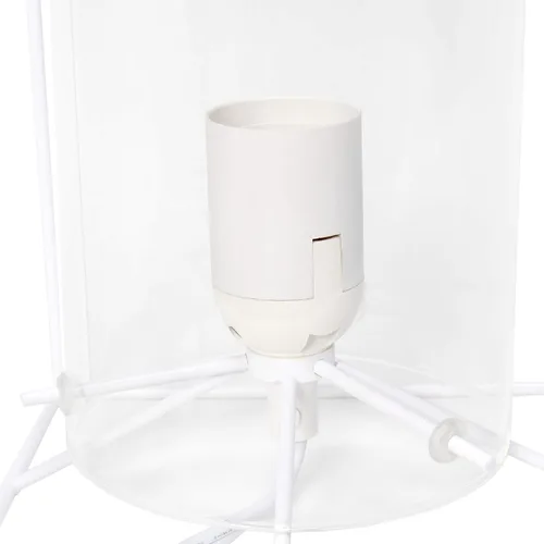 Miniatura 4 de Elegant Designs LT2069-WHT Lámpara de mesa pequeña de vidrio y metal, color blanco y transparente