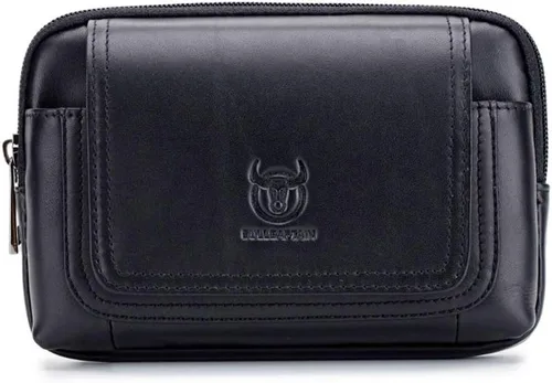 Miniatura 2 de Bolsa de cuero para cinturón de teléfono, bolsa horizontal para hombres, multiusos, con lazo, monedero, monedero, bolsa para teléfono celular