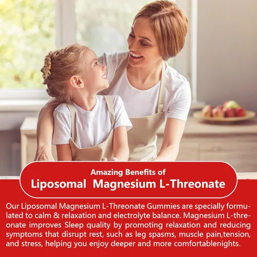 Miniatura 6 de Gomas de Treonato de Magnesio Liposomal de Alta Potencia 3000mg, Mejora Liposomal con 98% de Absorción, Suplementos de Treonato de Magnesio L