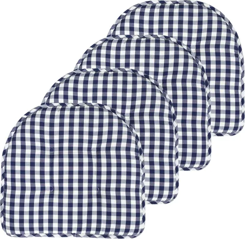 Miniatura 140 de Sweet Home Collection - Cojín de espuma viscoelástica para silla con capitoné, antideslizante, parte trasera de goma, en forma de U, 17 x 16 Piel