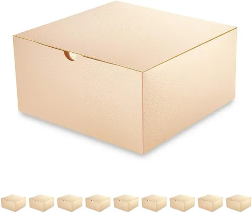 Miniatura 17 de PACKQUEEN Cajas de regalo de Navidad color dorado champán, paquete de 10 unidades de 6 x 6 x 4 pulgadas, cajas de regalo pequeñas con tapas, cajas