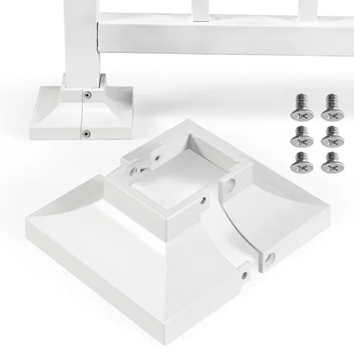 Miniatura 9 de 1 pieza Base de poste de cubierta de 2,5 cm de aluminio, falda de poste, pasamanos, escalera, base de barandilla de terraza y porche (negro)