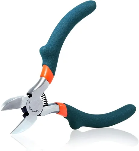 Miniatura 10 de SPEEDWOX Alicates de punta doblada con cortador, alicates curvados de 5 pulgadas de mandíbula dentada convexa para joyería de precisión