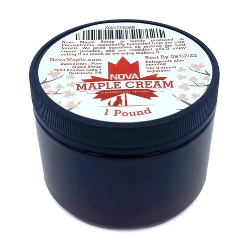 Nova Maple Cream - Crema de Mantequilla de Arce Puro Grado A para Untar (1 libra)