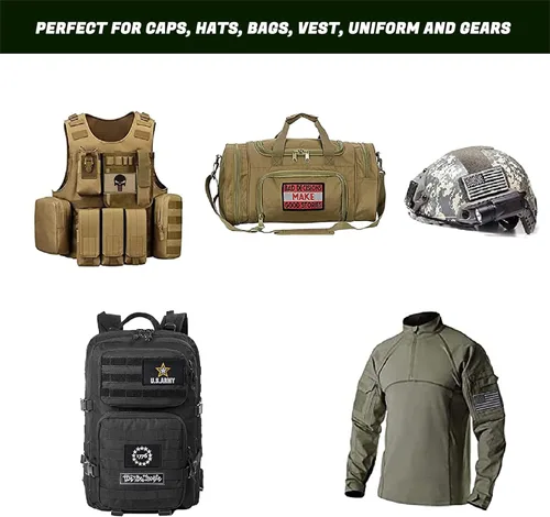 Miniatura 6 de Paquete de 12 parches tácticos de moral al azar, lazo de bordado completo y gancho para sujetar gorras, bolsos, mochilas, arnés, chaleco, uniformes