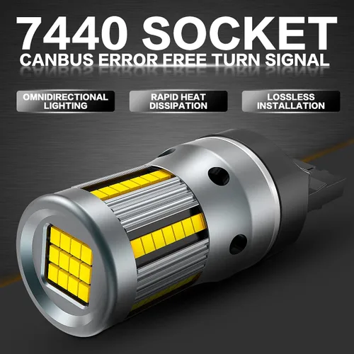 Miniatura 5 de TUINCYN Bombilla LED 7440 con resistencia de carga incorporada, 12 V, 54 piezas, chip sin hiperflash 7440NA 7441 992 T20 W21W CANBUS luz de señal